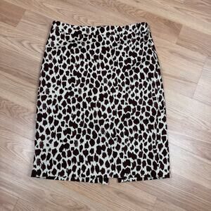 J. Crew Womens Skirt Cow Print Size 8 Lined Country Coastal Cowgirl Animal Print